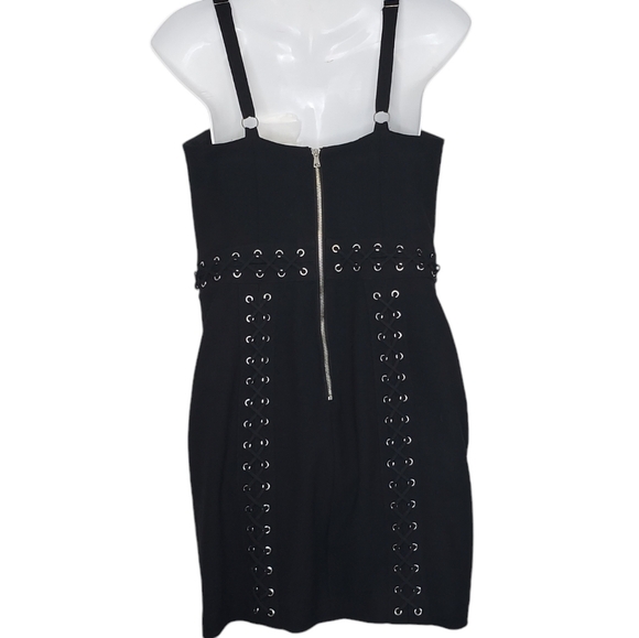 Bebe X Naven Black Bustier Lace up  Bodycon Dress Size 8 - Picture 4 of 15